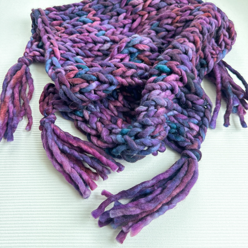 Midnight Berry Fringe Knit Layer