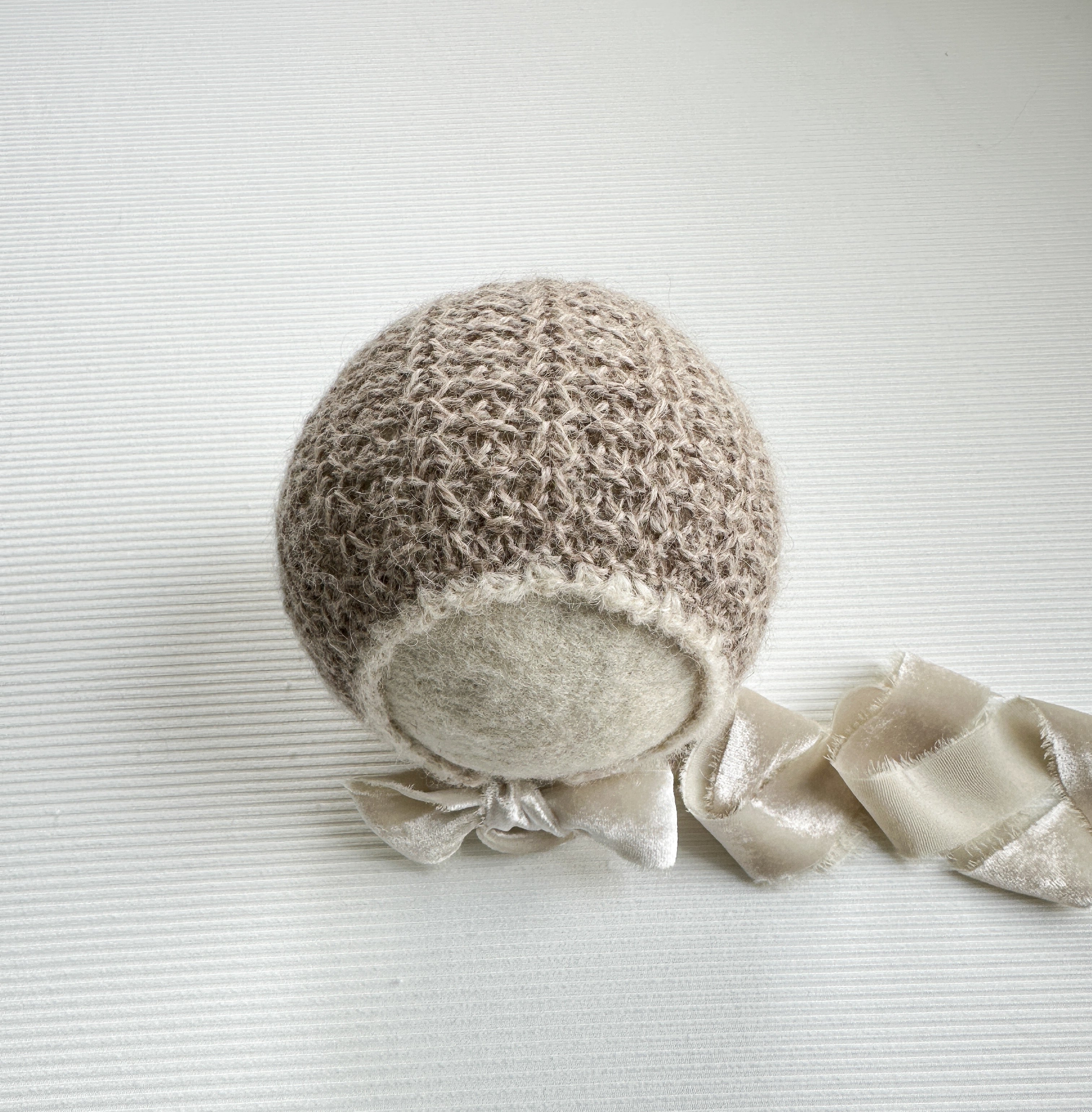 Soft Taupe Bonnet - Newborn