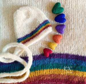Felt rainbow hearts set - Jewel tones - K2CBlooms