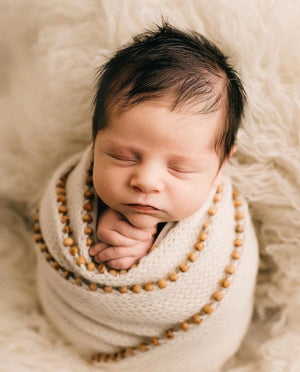 Ivory Beaded wraps & bonnet set - K2CBlooms