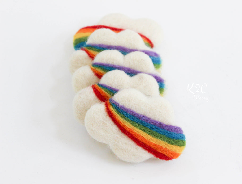 Felt rainbow clouds - K2CBlooms