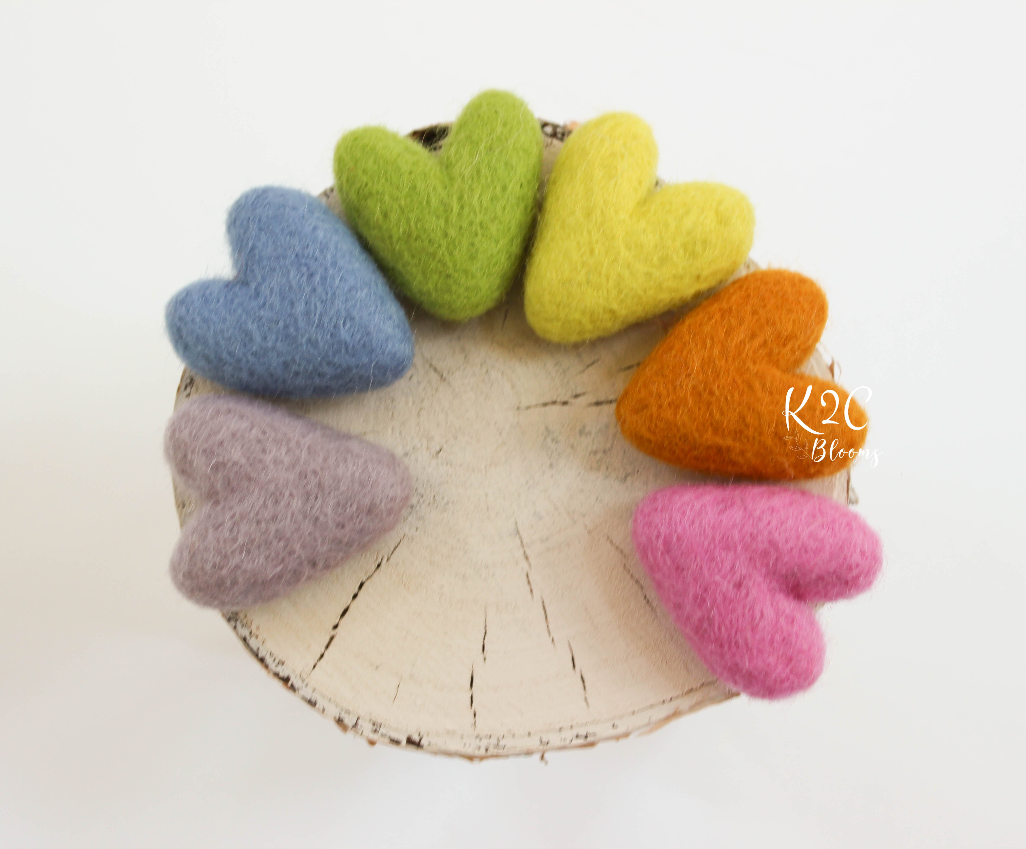 Felt rainbow hearts set - Pastel tones – K2CBlooms