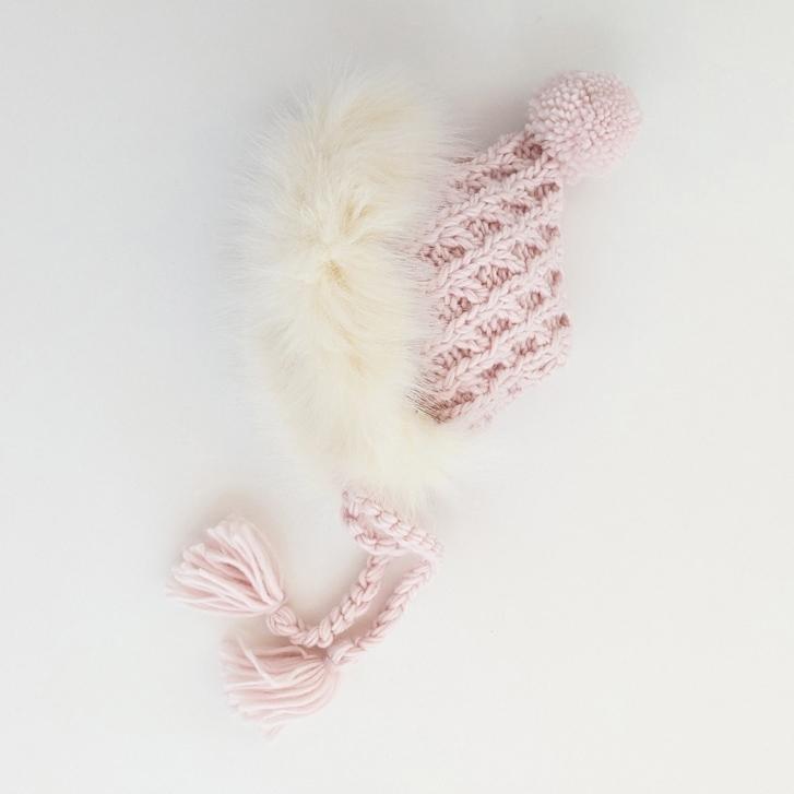 Blush Fur Pom Bonnet - Sitters